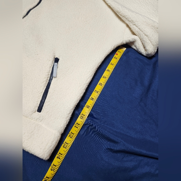 J. Crew Women's Ivory Fleece Sherpa Polartec Long Sleeve Full Zipper Jacket - XL - Picture 6 of 11